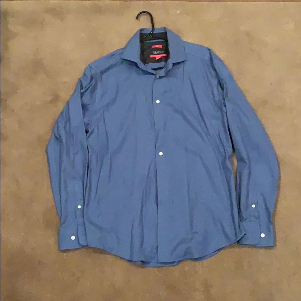 Kenneth Cole Reaction Slim Fit Blue Dress Shirt